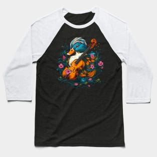 Mandarin Duck Playing Violin Baseball T-Shirt